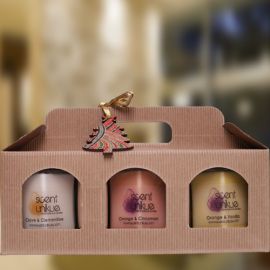 Christmas Soy Candle Medium Jar Gift - Pack of 3