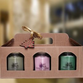 Christmas Soy Candle Small Jar Gift - Pack of 3